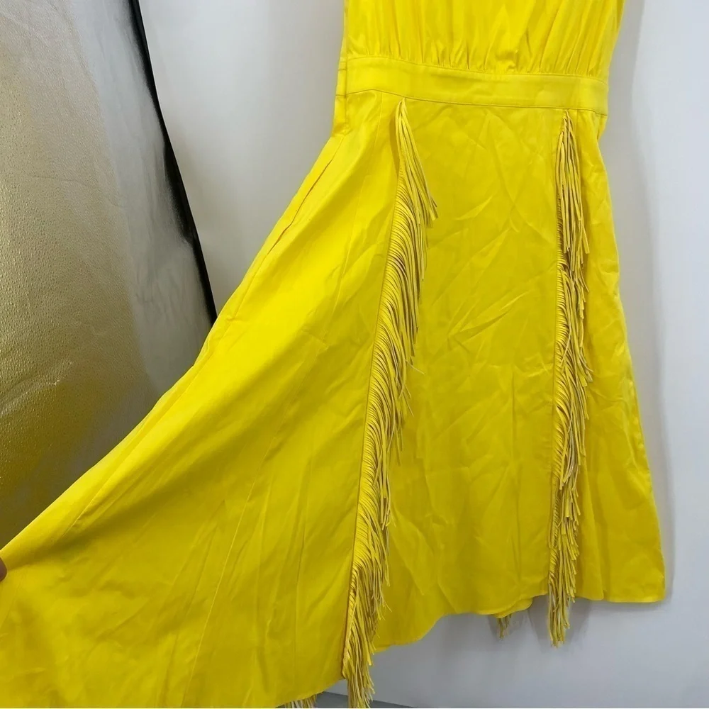 INC international concepts Fringe Trim Midi Dress,‎ Yellow Sz M